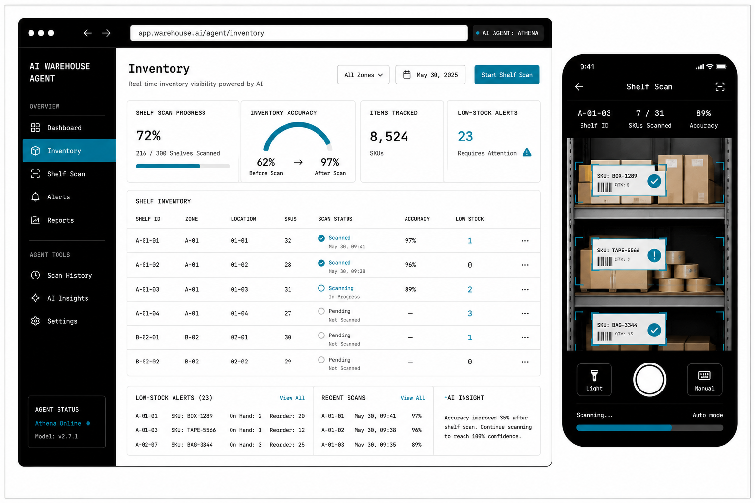 AI Warehouse Agent product visual